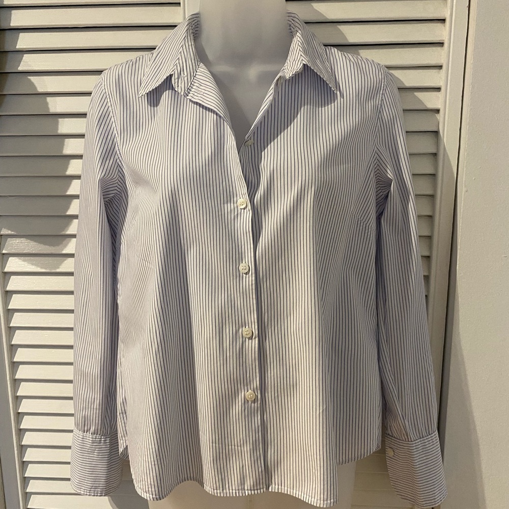 H&M Blue and White Striped Shirt
